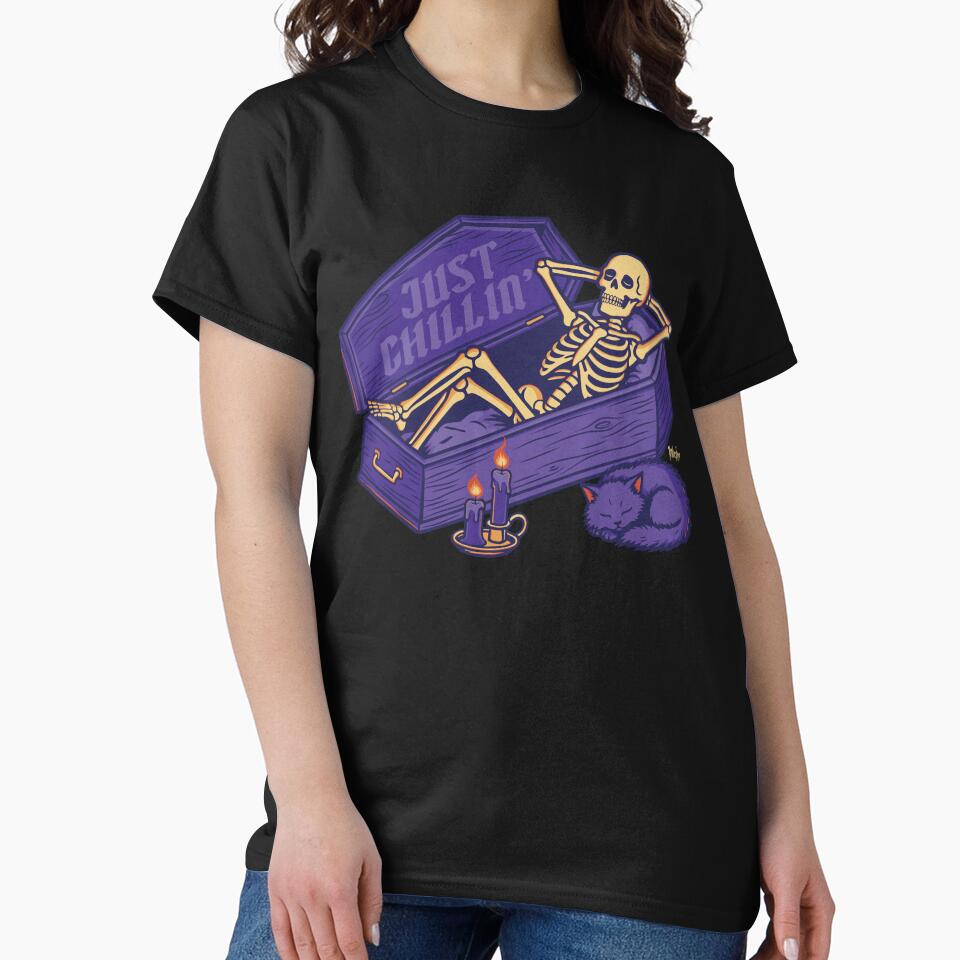 Just Chillin' Skeleton Coffin by pumpkinchino