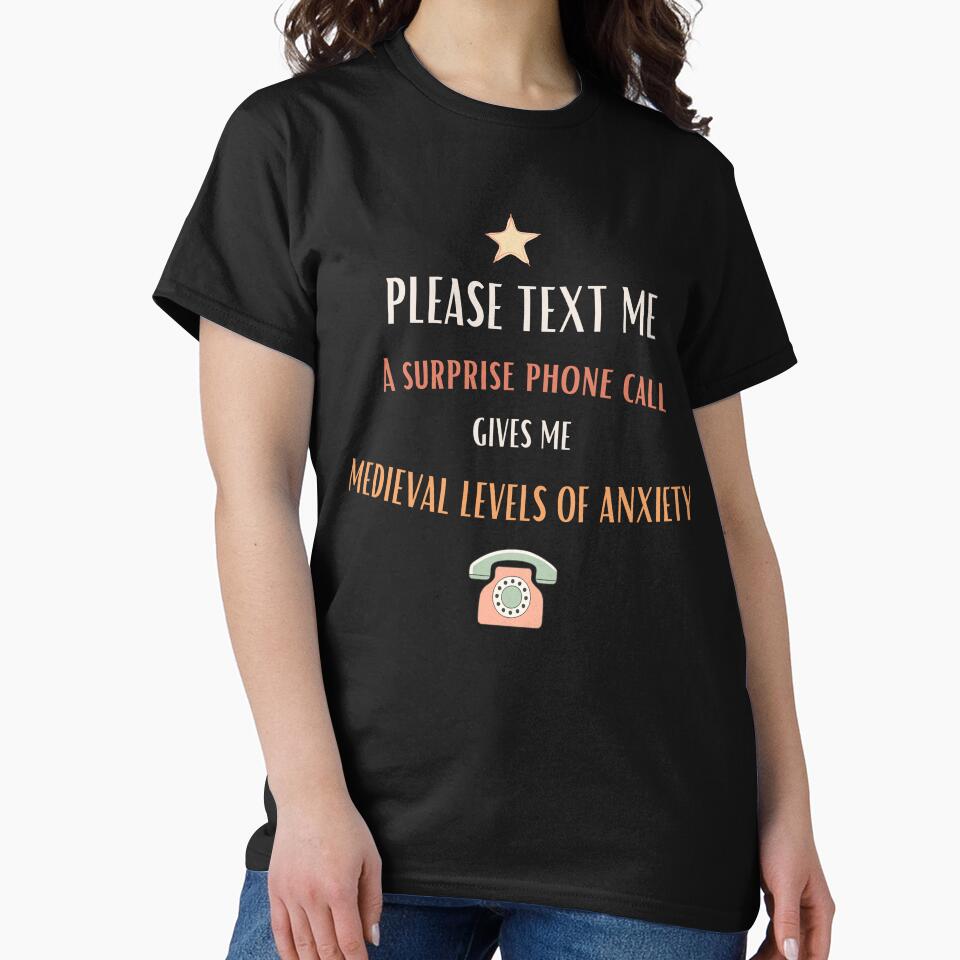 Please Text Me Surprise Phone Call Funny Retro Sarcastic by WonderMugStudio