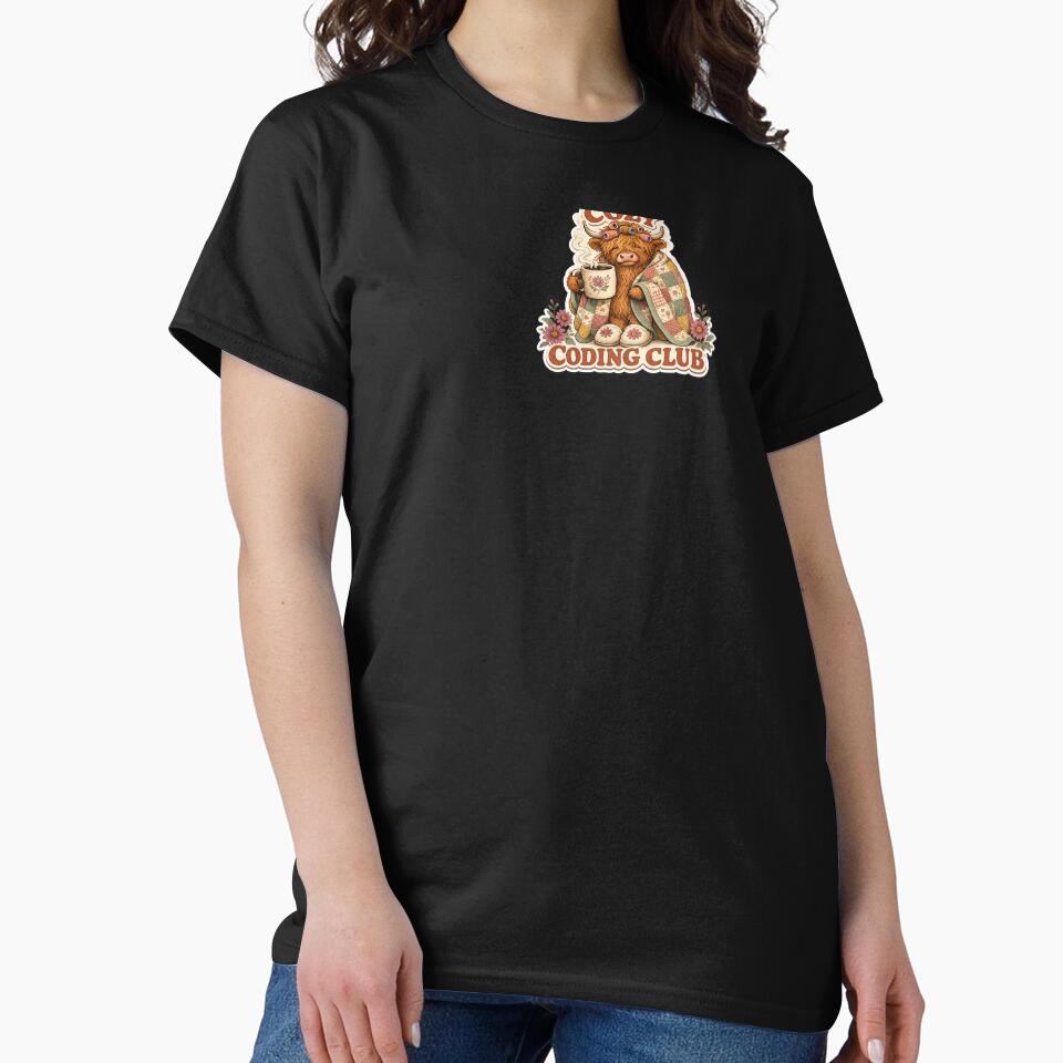 cozy cow coding club highland Bessie self aware intern humor by Black British  Designer - Photographer
