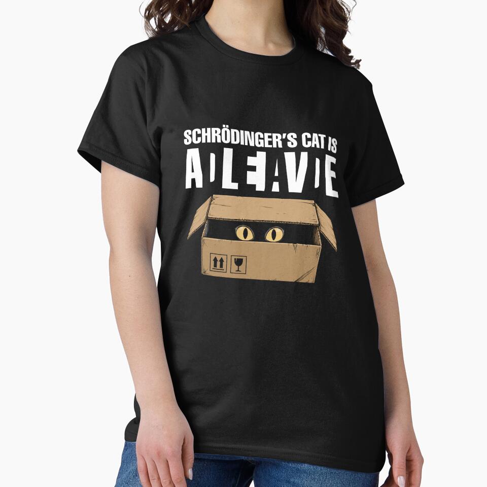 Schrödinger's Cat Is Dead Alive Optical Illusion Funny Cat Lover Physics by w1ckerman
