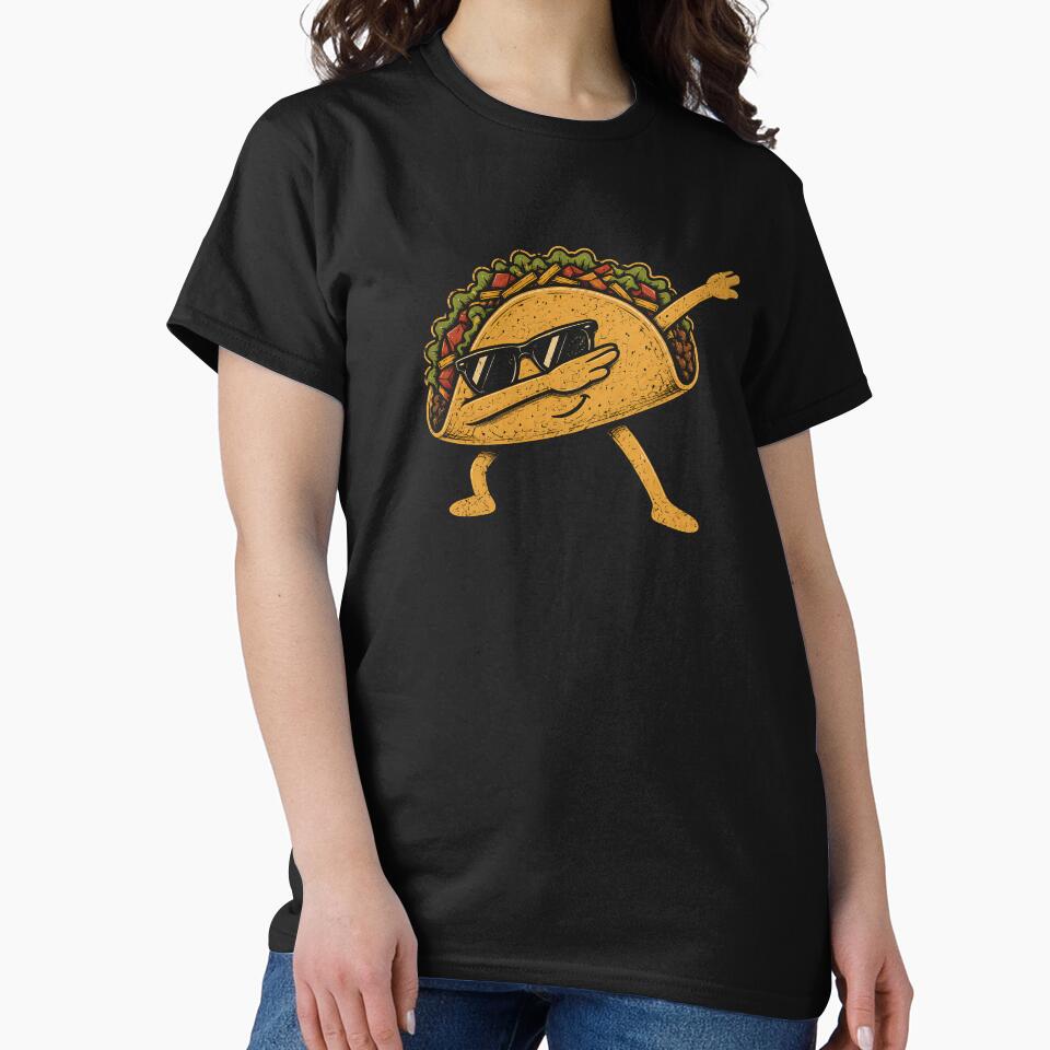 Funny Retro Dabbing Taco Vintage Mexican Food by Moizento