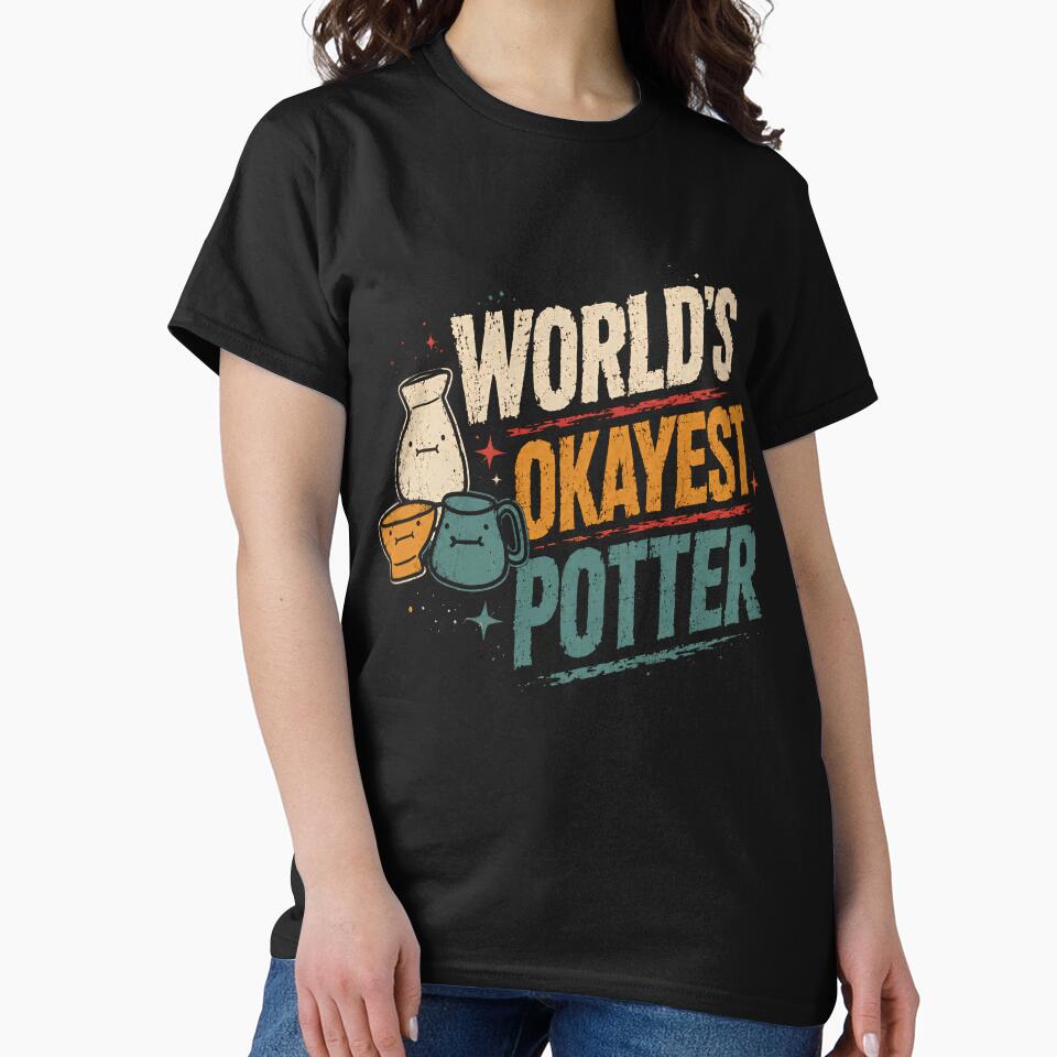 World's Okayest Potter Ceramicist Pottery Lover Humorous Gift by SkeletonsDanger