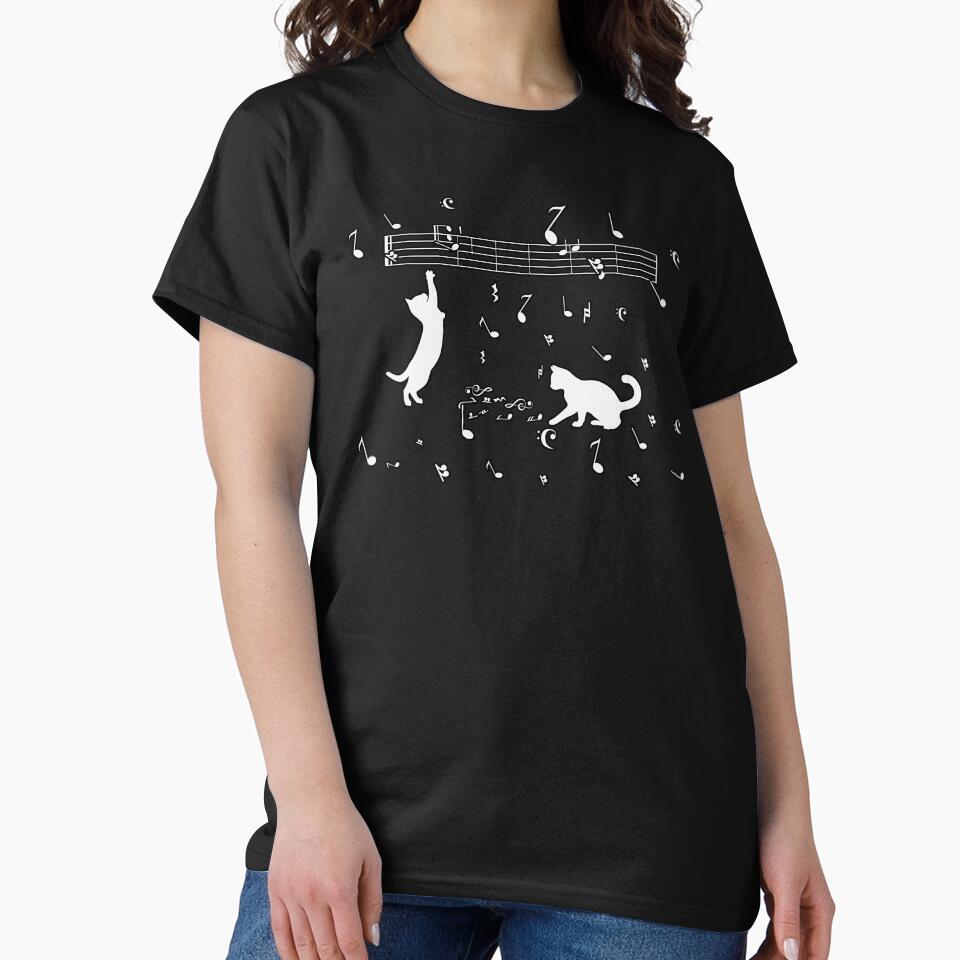 White cats and musical notes by Artbellachi