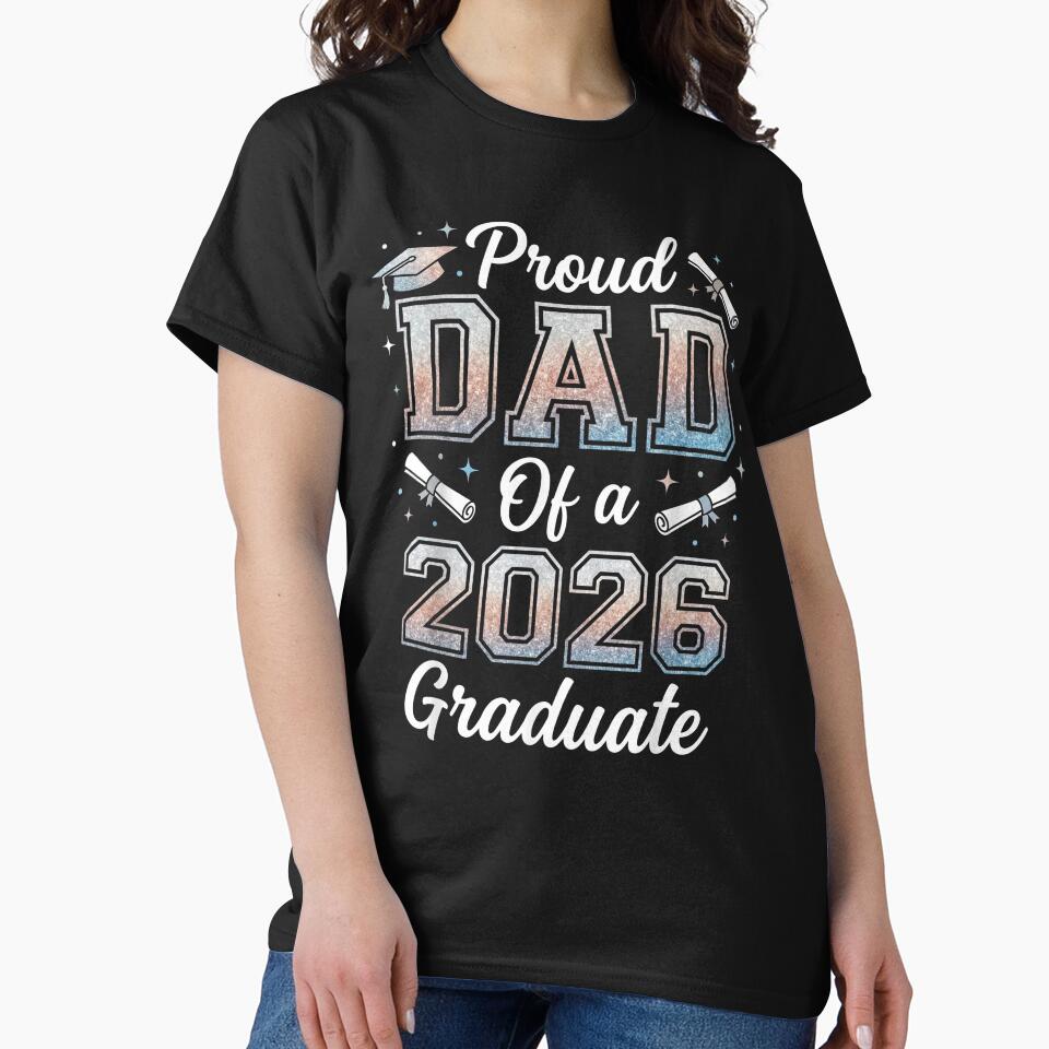 Proud Dad Of A 2026 Graduate Typography by TeNovaStudio
