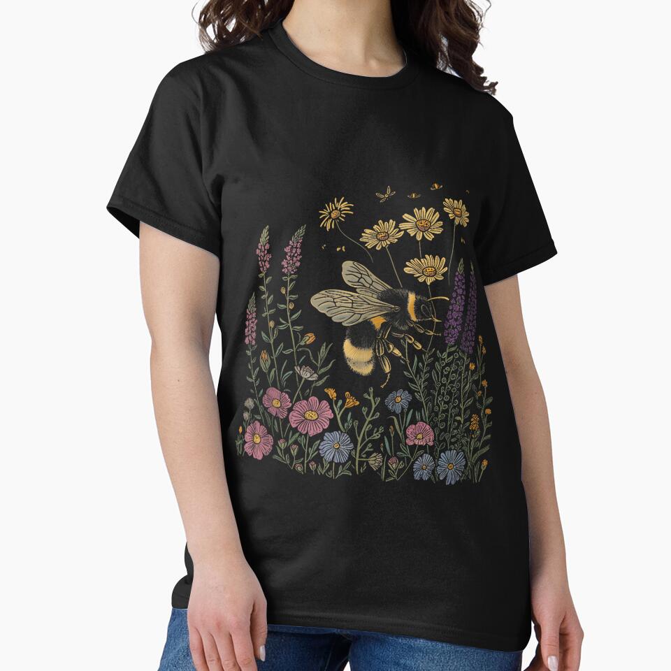 Bee Flowers Wild Floral Botanical by alborssamkehs