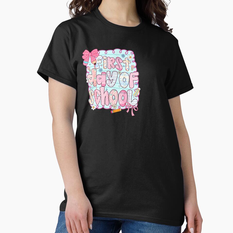 Cute Pink Coquette First Day of School Girls Bow by KroghDs