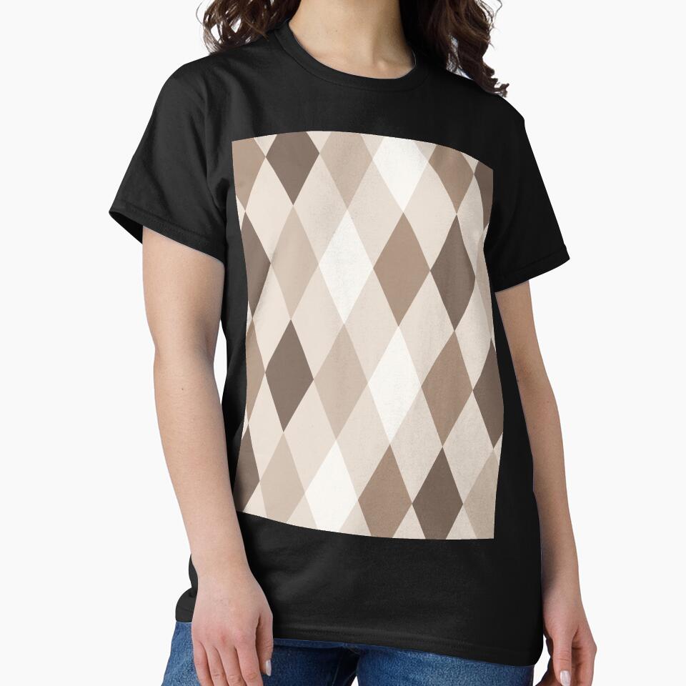 Neutral Earthy Tone Harlequin Diamonds Design by PatternTitan