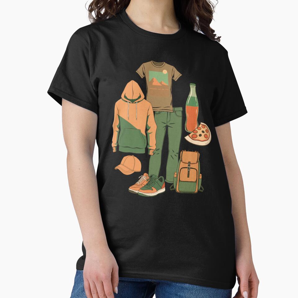 Clothes and Snacks Illustration Pattern | Urban/Youth Art by UnhingedBird