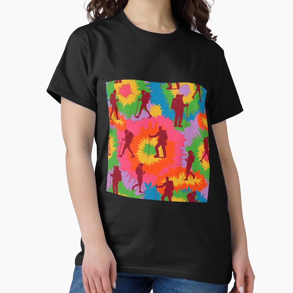 Hiking Colorful Tie Dye Vector Sport Pattern by VickyCloset