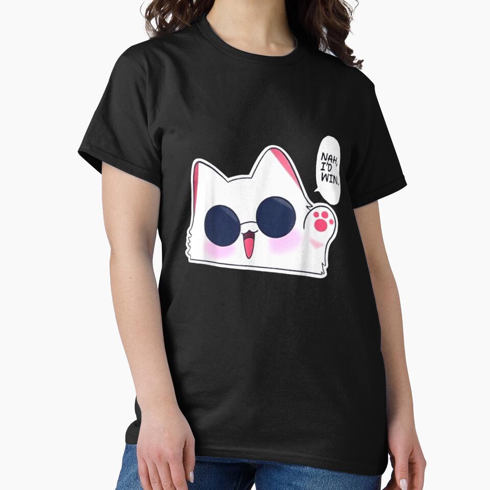 Nah I'd Win Gojo Cat Japanese Meme Funny T-Shirt by DArtfulStudio