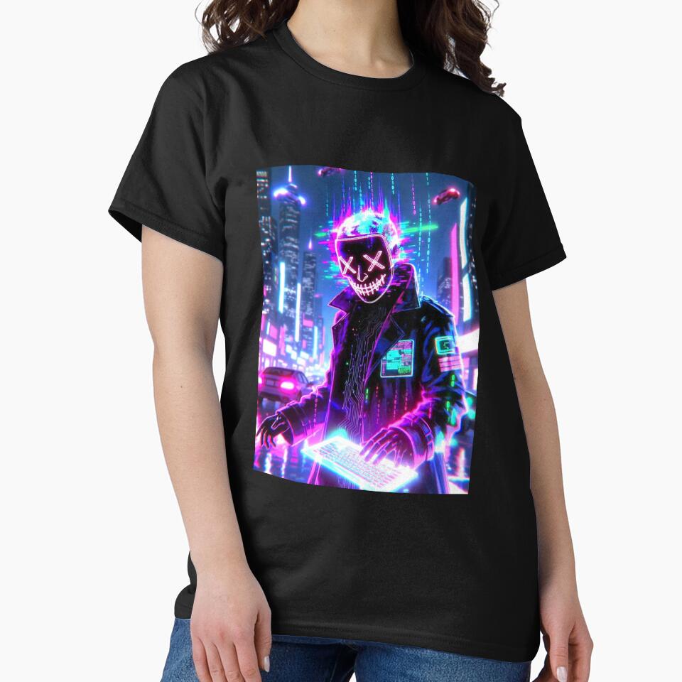 Neon Cyberpunk Hacker LED Mask by ExploreAura Studio