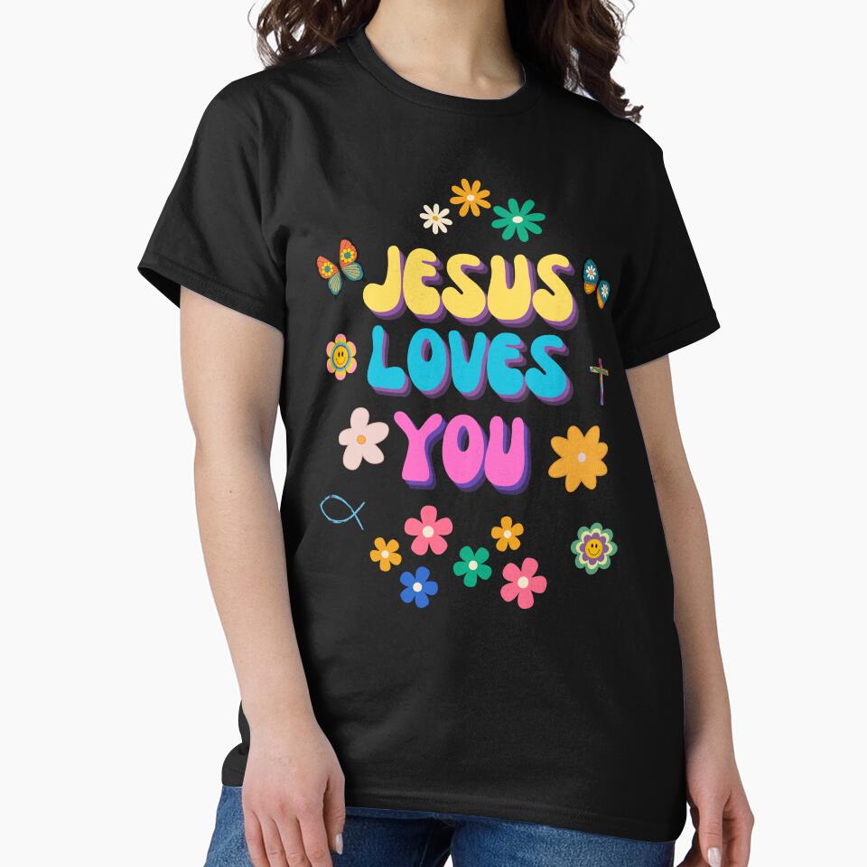 Jesus Loves You retro design by BeansHotTees