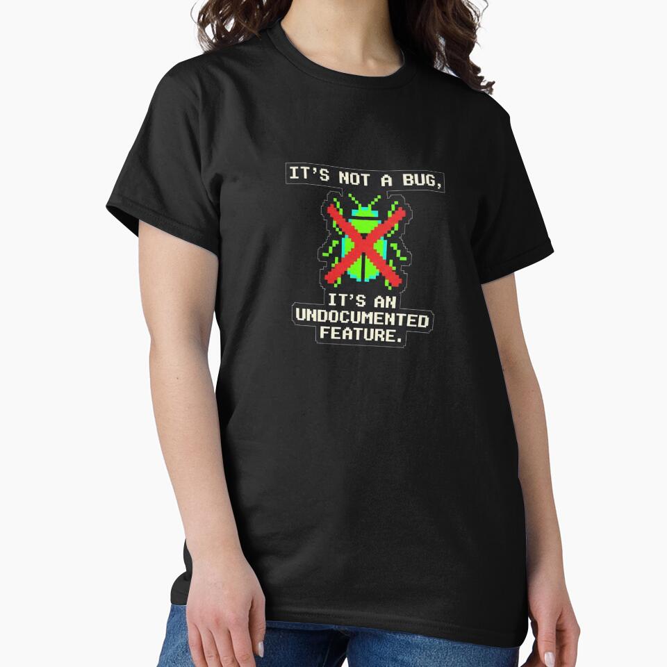 Retro 8-Bit Bug Undocumented Feature - Coding & Developer Joke by A9DesignStore