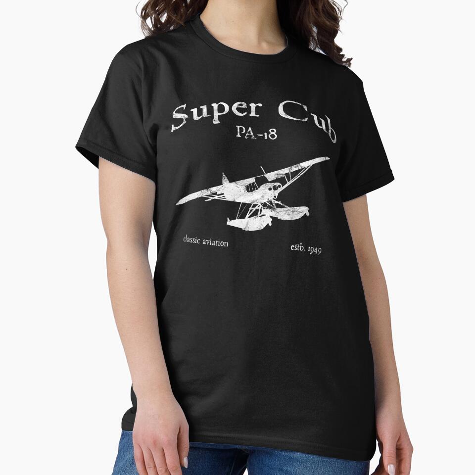 PA-18 Super Cub on Floats Classic Vintage Design by RealPilotDesign