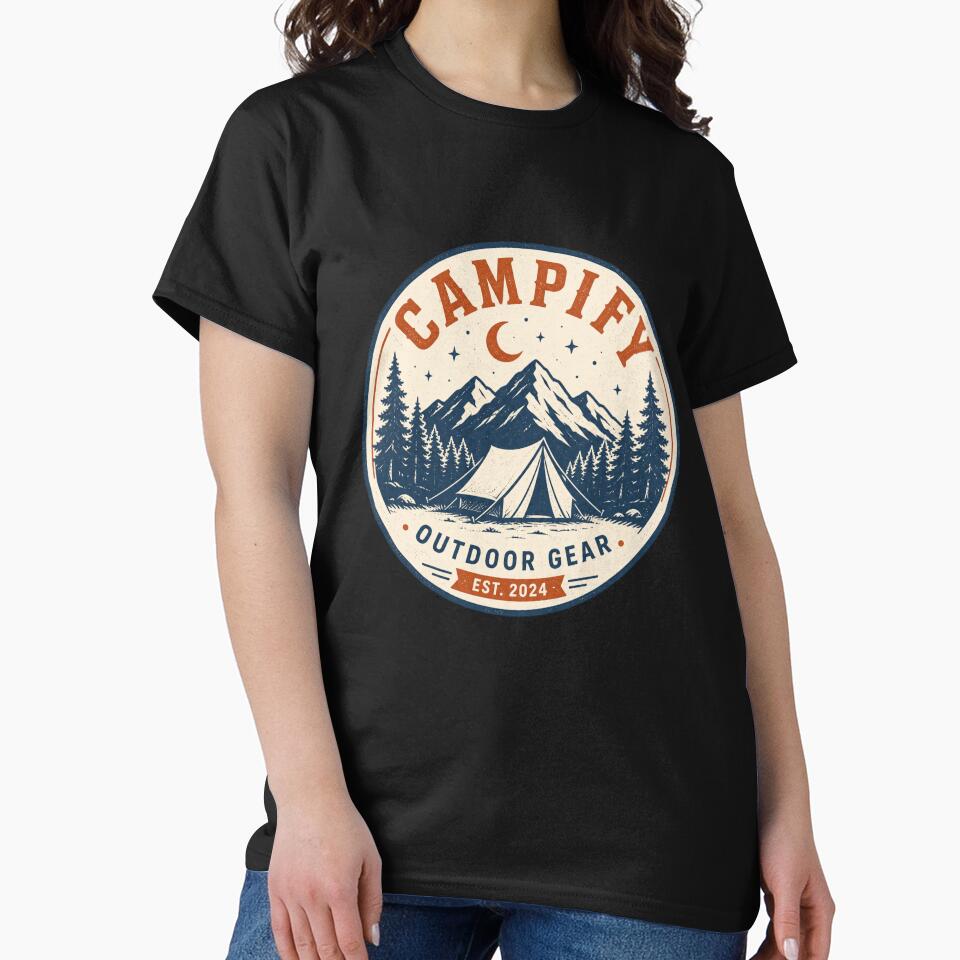 Camp Life Outdoor Gear – Vintage Camping Mountain Adventure T-Shirt by tupuedesmas