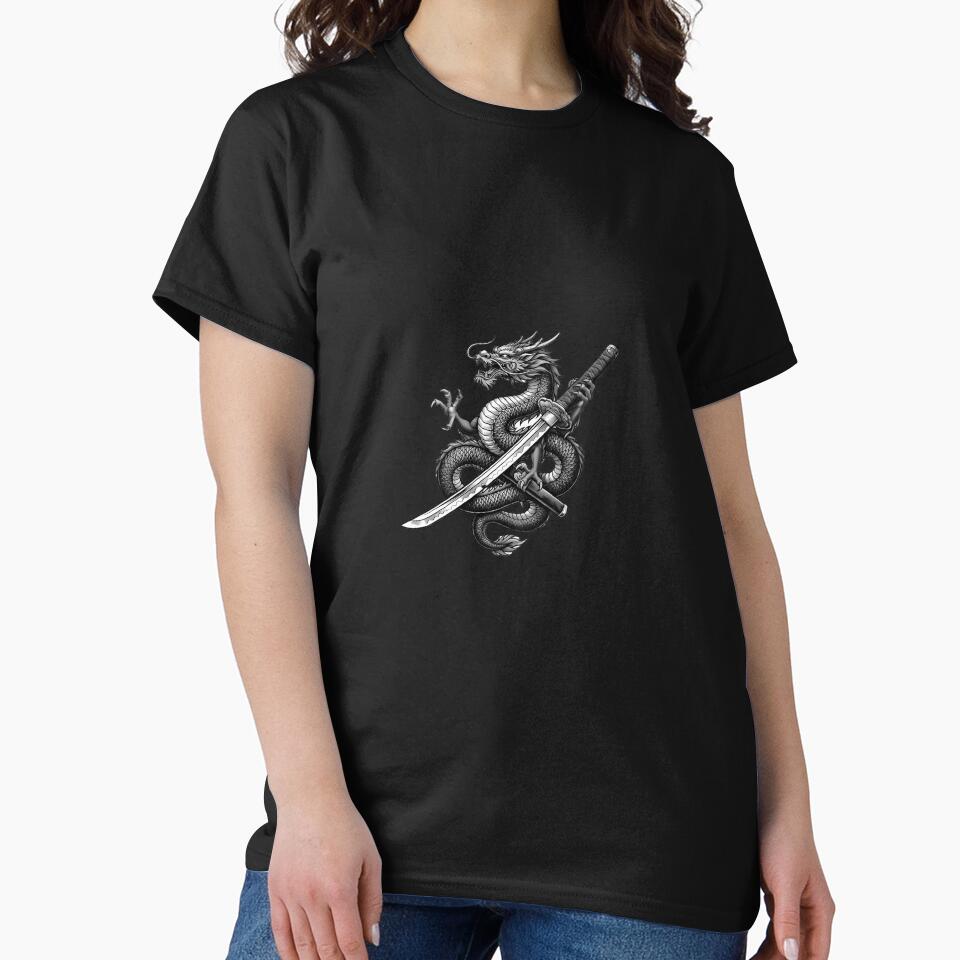 Imperial Dragon with Katana - Japanese Warrior Art by MARQUES DESIGN ART