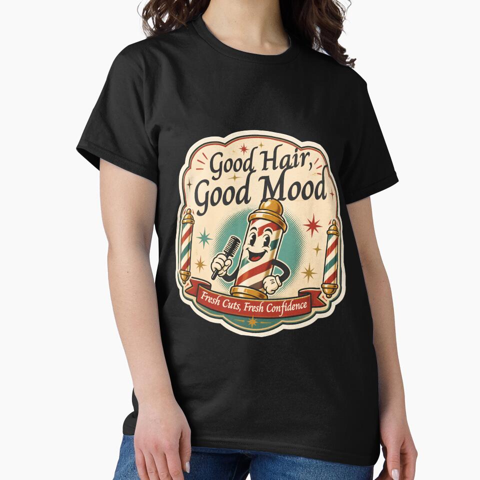 Good Hair Mood Retro Cartoon Barber Desing by Barber MD Culture