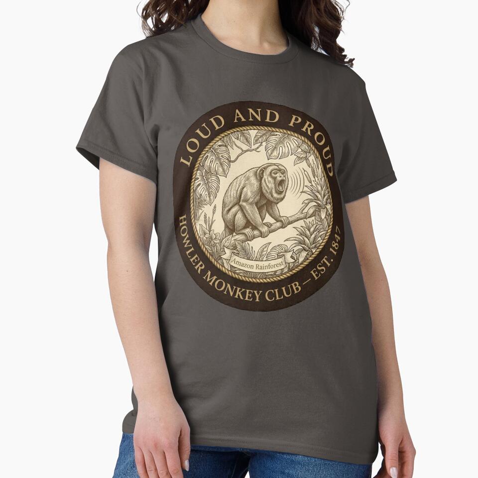 Loud and Proud Howler Monkey Club Humor Badge by CalmCapy Co