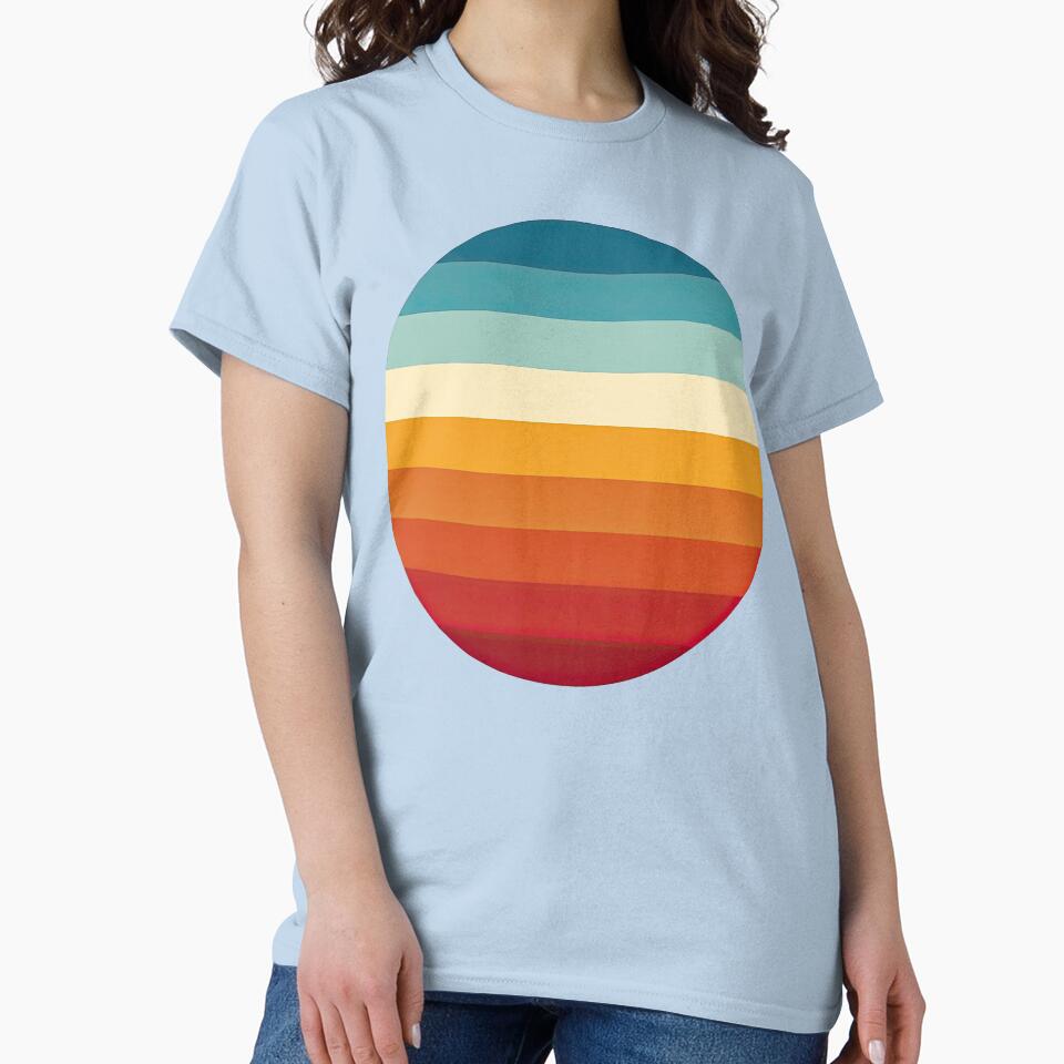 Retro Sunset Stripes Circle Design by ArtfulWeave