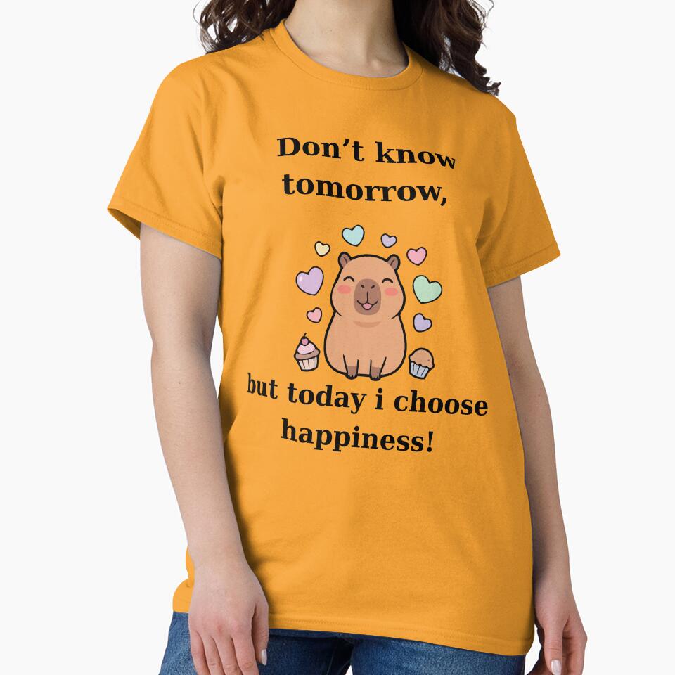Cute Capybara Today I Choose Happiness Design by TheFrameVault