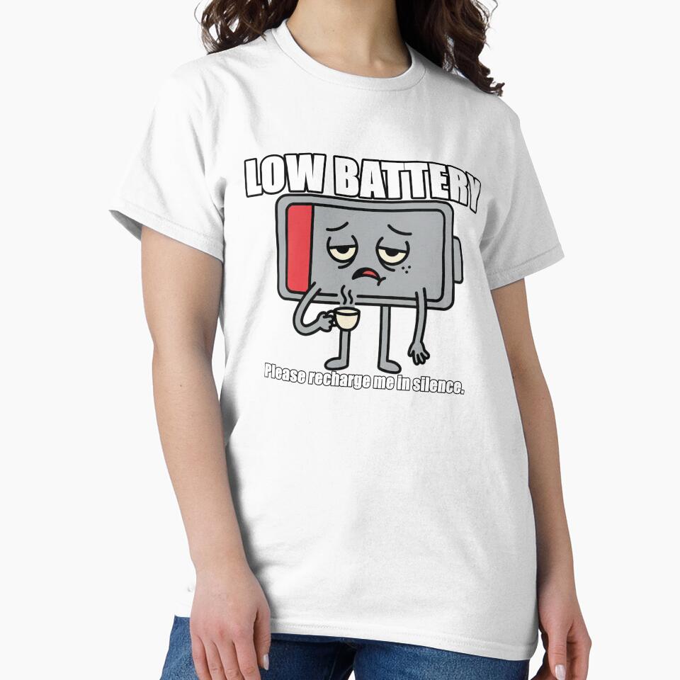 Low Battery Introvert Funny Social Shirt by MemeLaundry