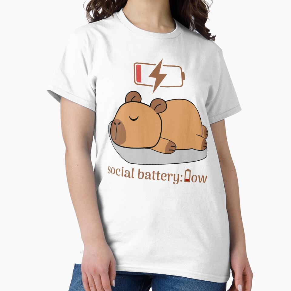 Social Battery: Low - Sleepy Capybara by CyrilloArt