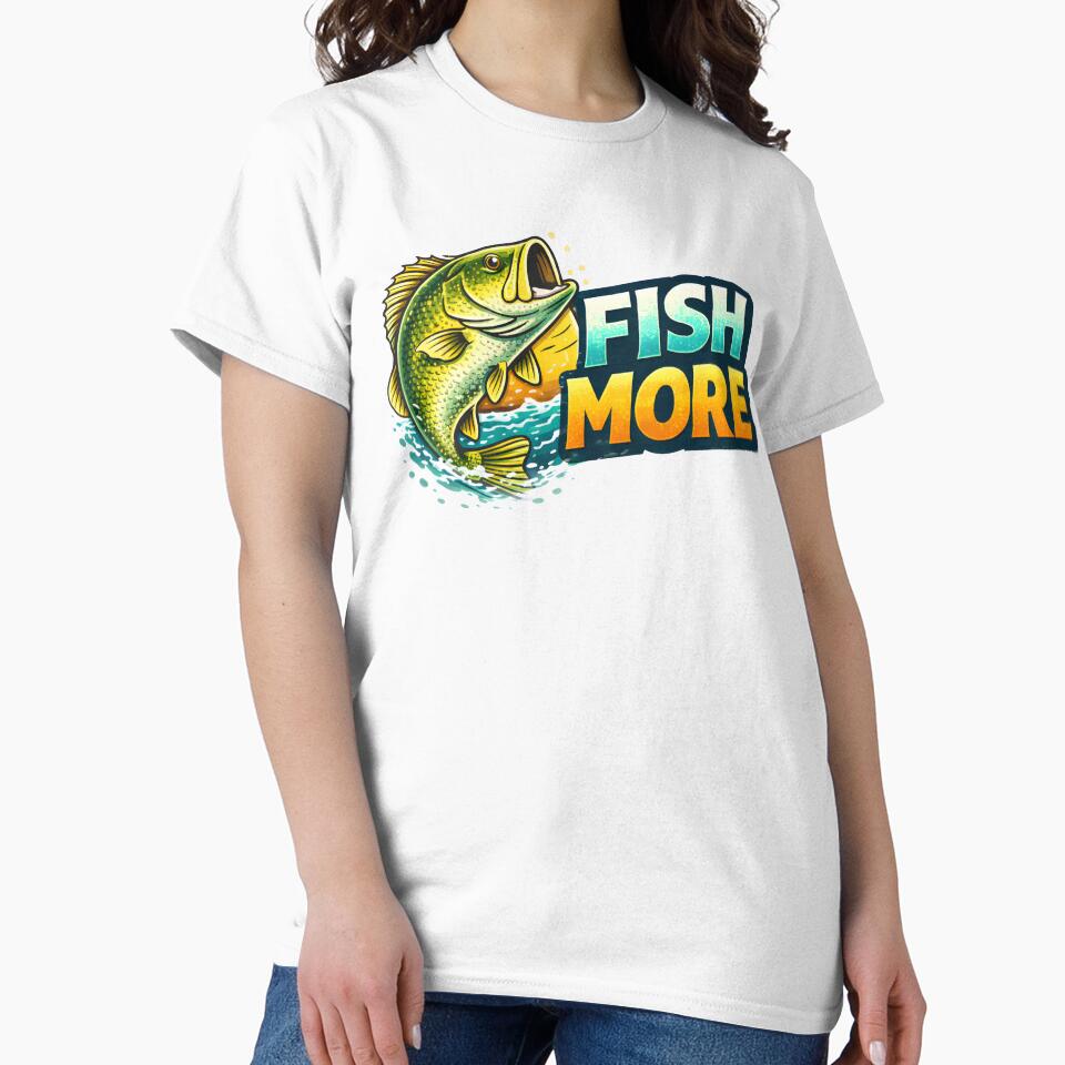 Fish More – Motivational Fishing Angler Design by SVALANART