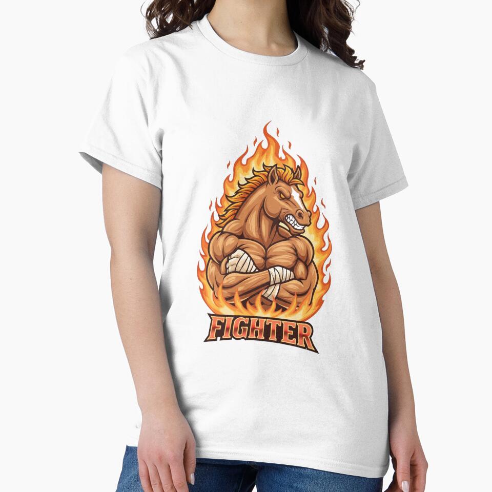 Fiery Horse Fighter Mascot Gaming Design by Omar-2D