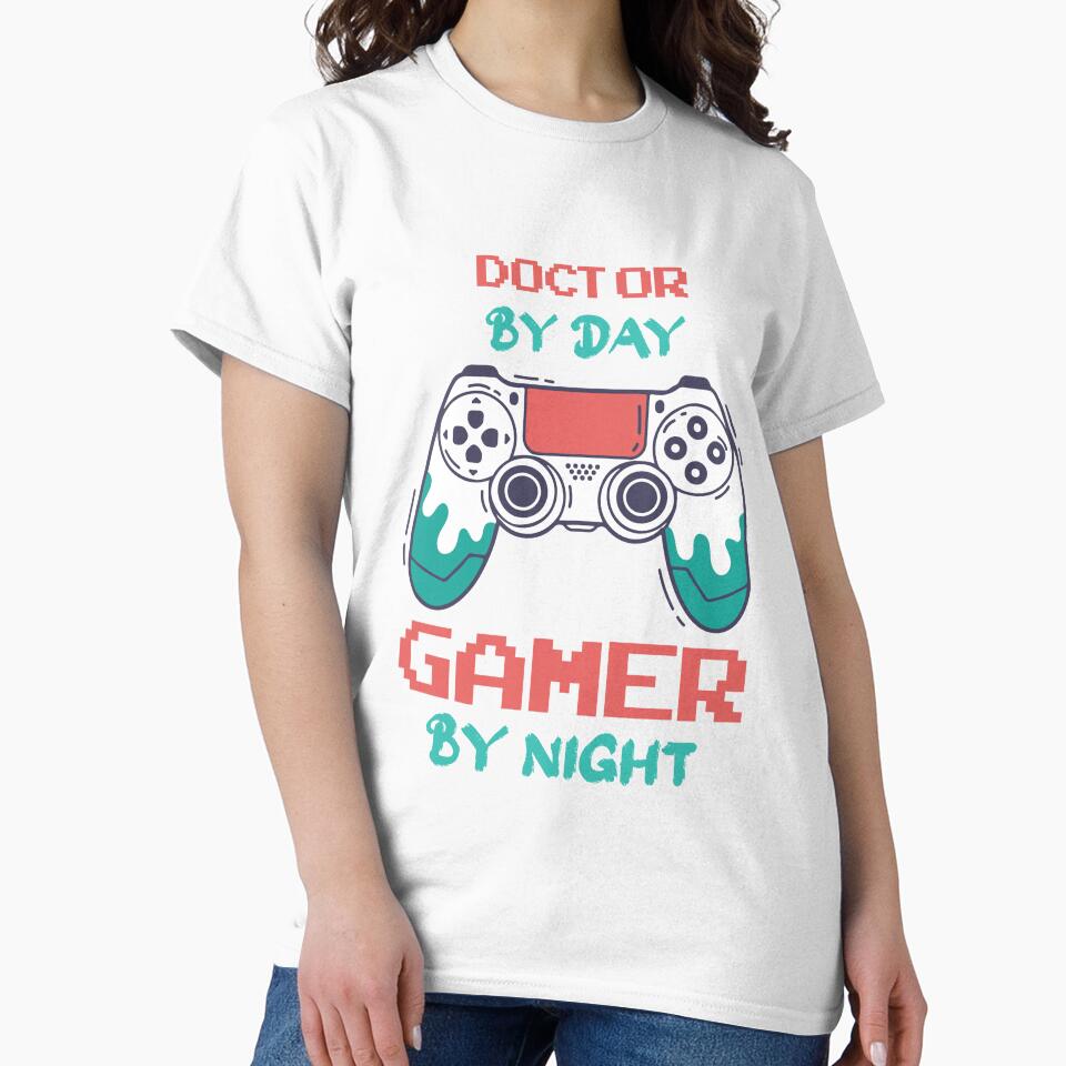 Doctor By Day Gamer By Night - Funny Doctor quote gift idea For Men and Women by Mmmm3344