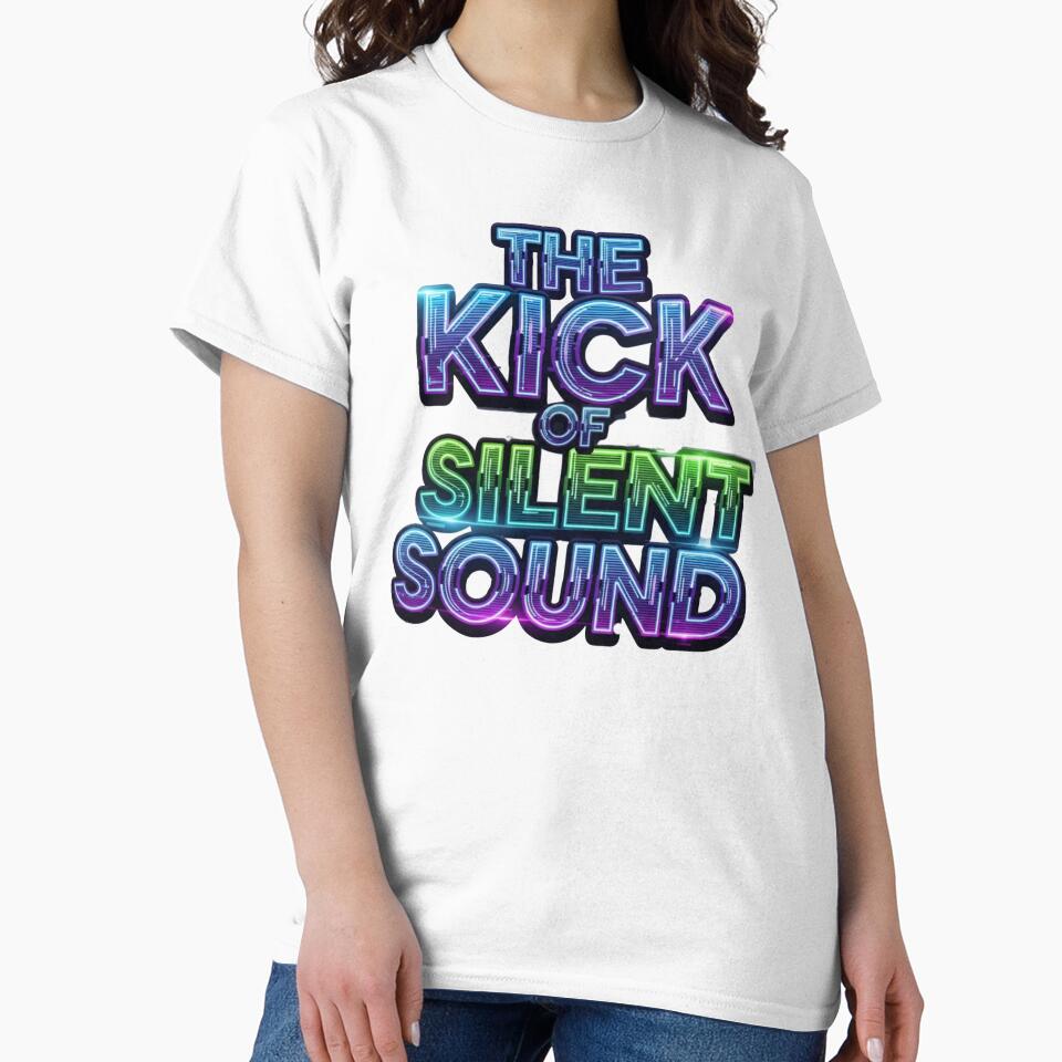 The Kick of Silent Sound Retro Neon Typography Quote by Dzblack
