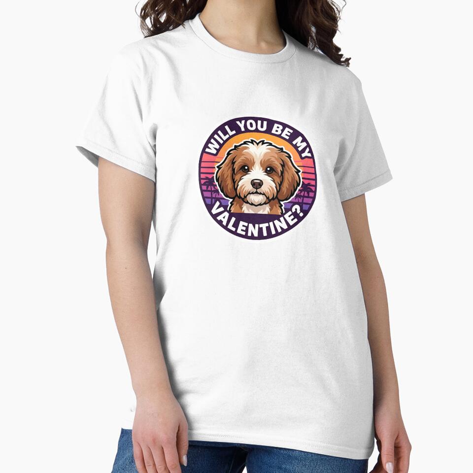 Retro Cavapoo Dog Valentine - Will You Be My Valentine? by M1234s