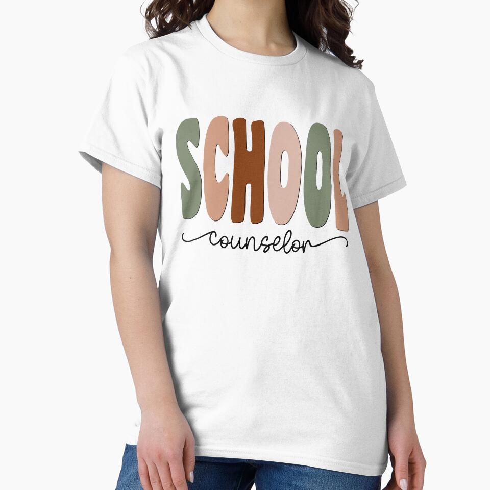 School Counselor Boho Retro Script Design by mysticblvd