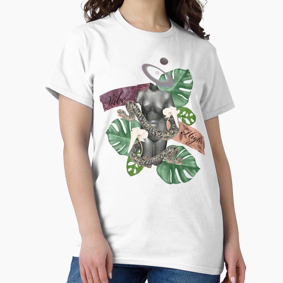 Vibe high Greek  stone and nature with snakes and trippy flower 2 matte gray by VantaTheArtist