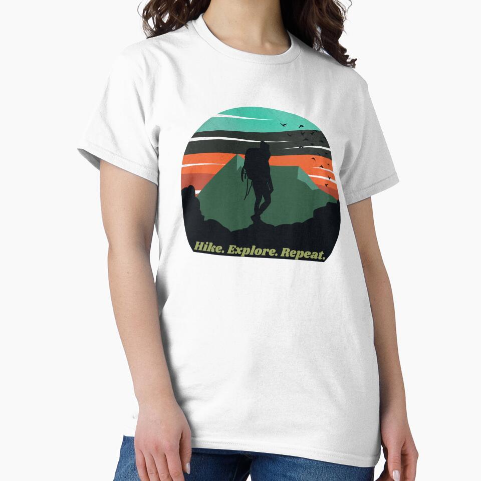 Adventure Hiking Quote - Hike. Explore. Repeat. by ThreadMosaicCo