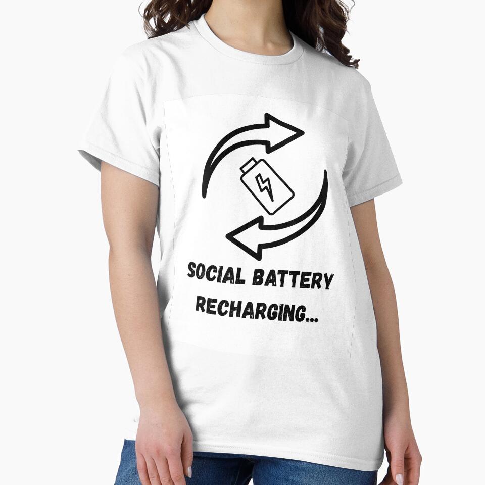 Social Battery Recharging - Funny Introvert Low Energy Meme by khaoulaassila