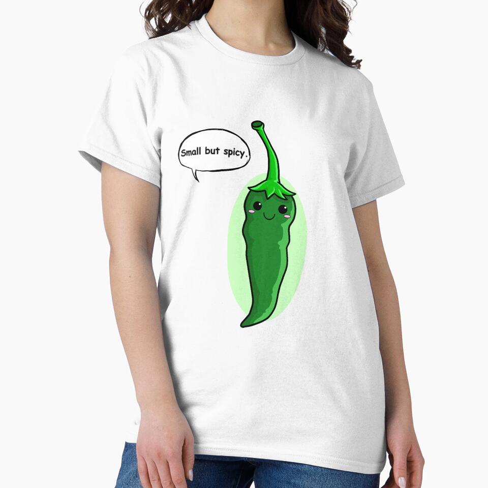 Small But Spicy Funny Chili Pepper Pun – Cute Cartoon Food Sticker by RositaArtStudio