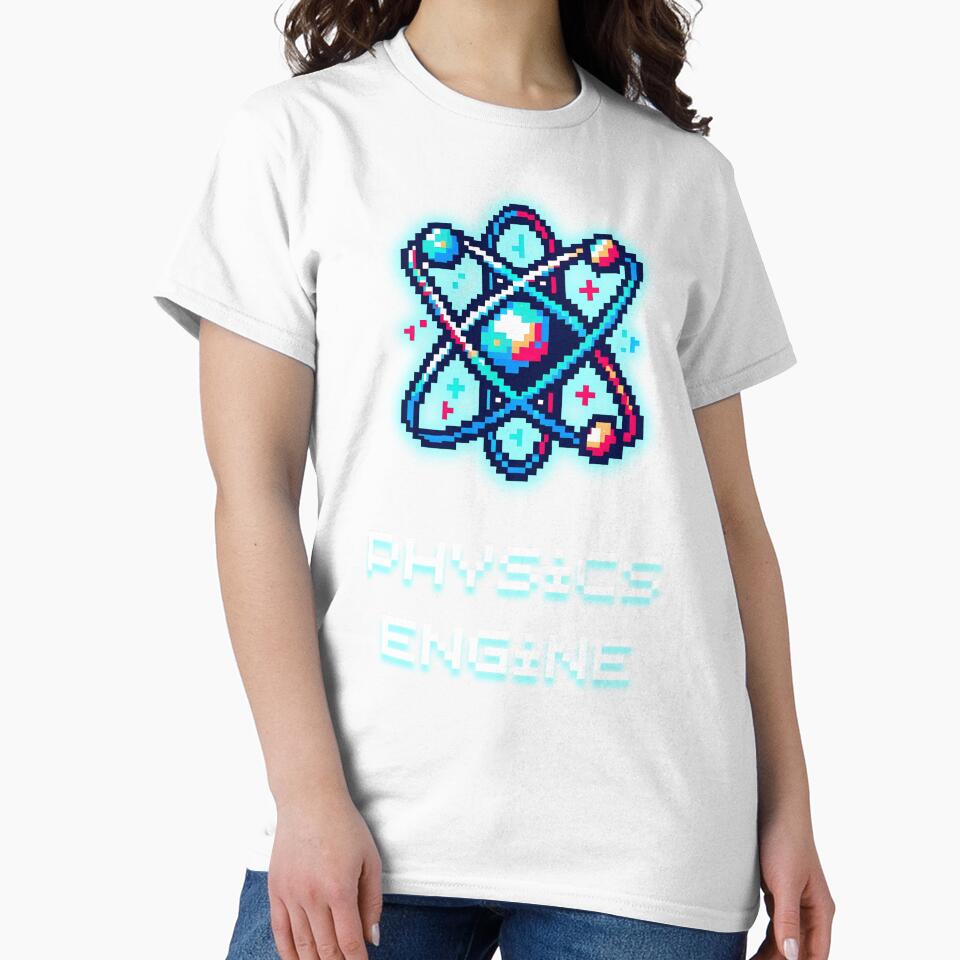 Physics Engine - Neon Blue Atom Symbol Pixel Art by JonyDG