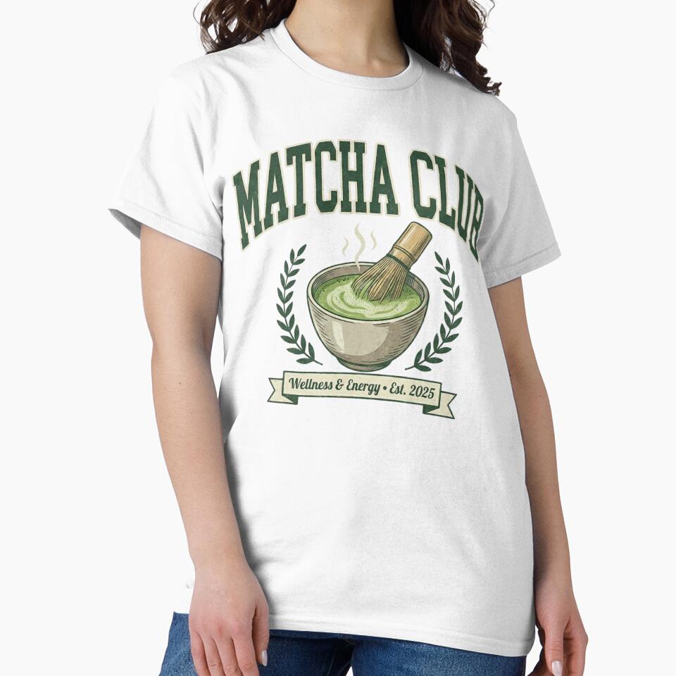 Matcha Club Vintage Logo - Wellness & Energy by shellymope