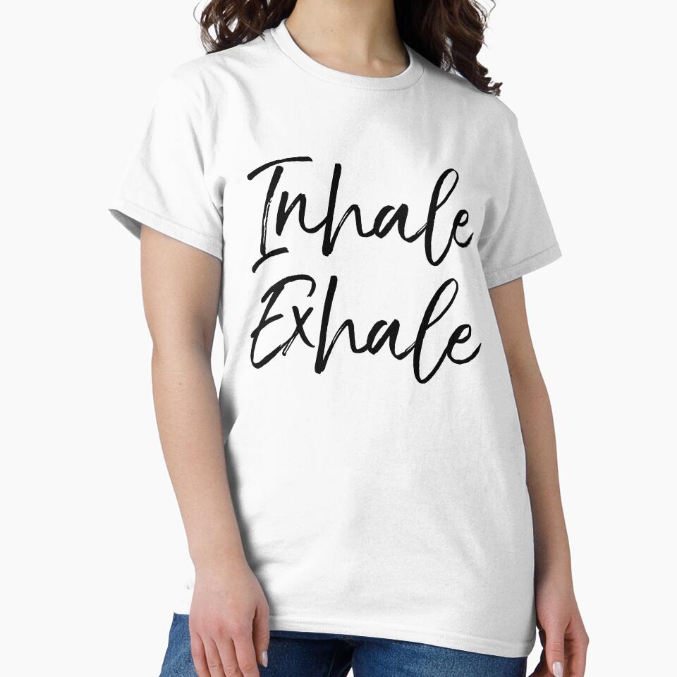 Inhale Exhale Cute Yoga Quote by TNDesignStudio