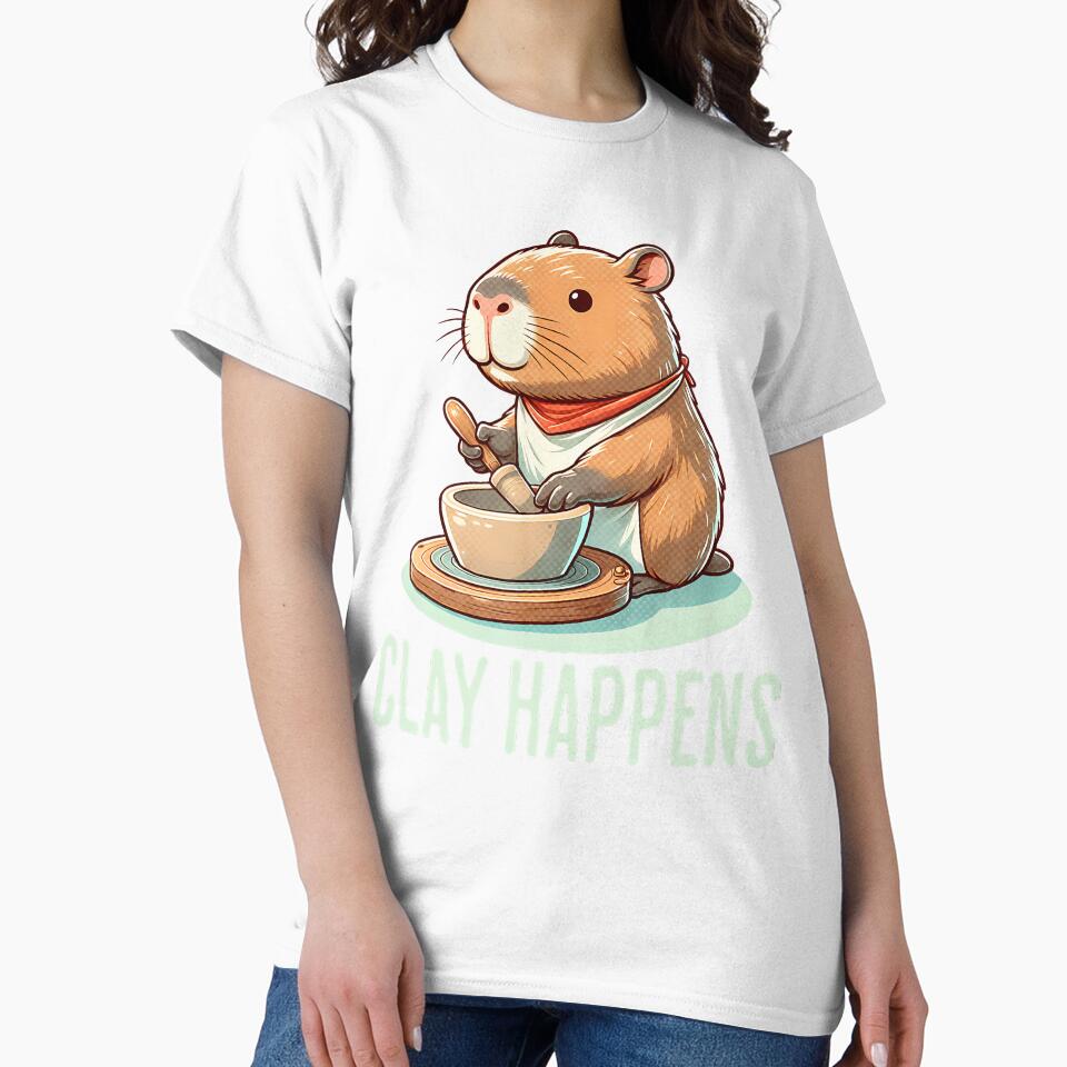 Clay Happens - Funny Capybara Pottery Ceramics Artist by AlbertaDana