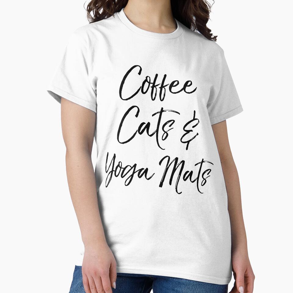 Coffee Cats & Yoga Mats Funny Workout Quote by TNDesignStudio