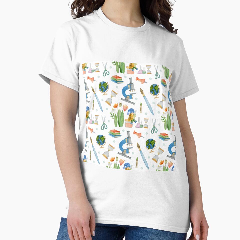 Teacher Seamless Pattern watercolor by Vanthuandesign