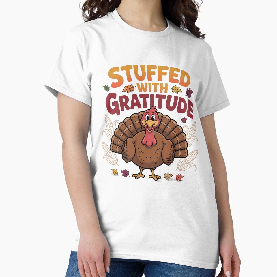 Stuffed With Gratitude Funny Turkey Design by WikaKowalczyk