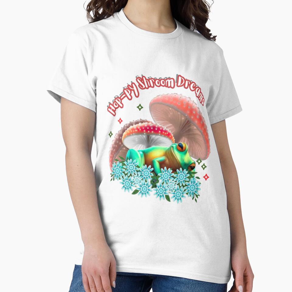 Hop-py Shroom Dreams – Cute Sleepy Frog Aesthetic Mushroom Design by HopeAndHustle