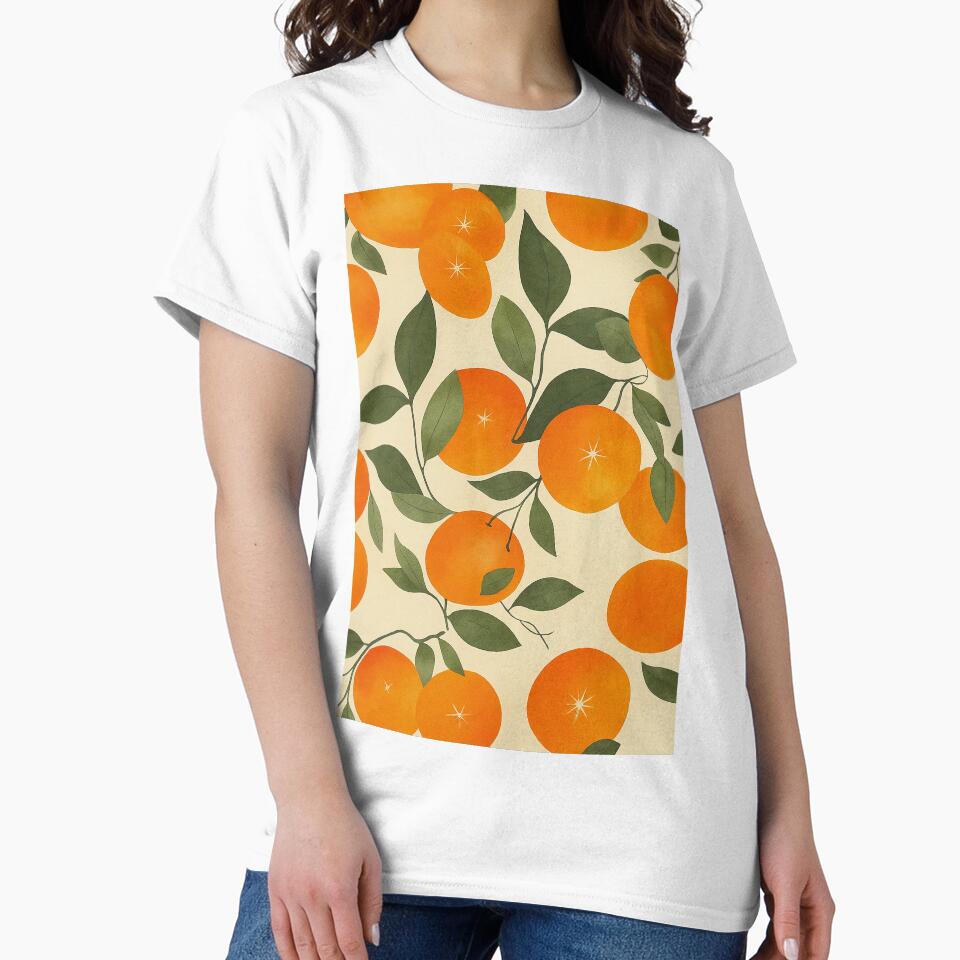 Retro Orange Citrus Fruit Pattern Print by weirdfishes123