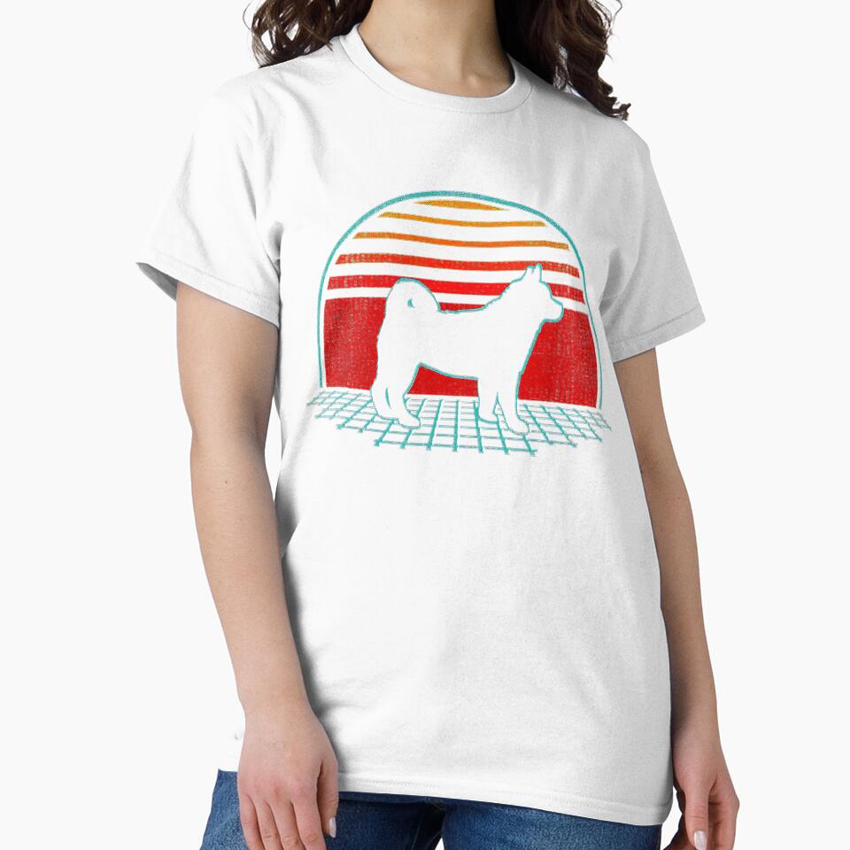Akita Inu Retro Vintage 80s Style Dog Tee Gift Love by BargerStore