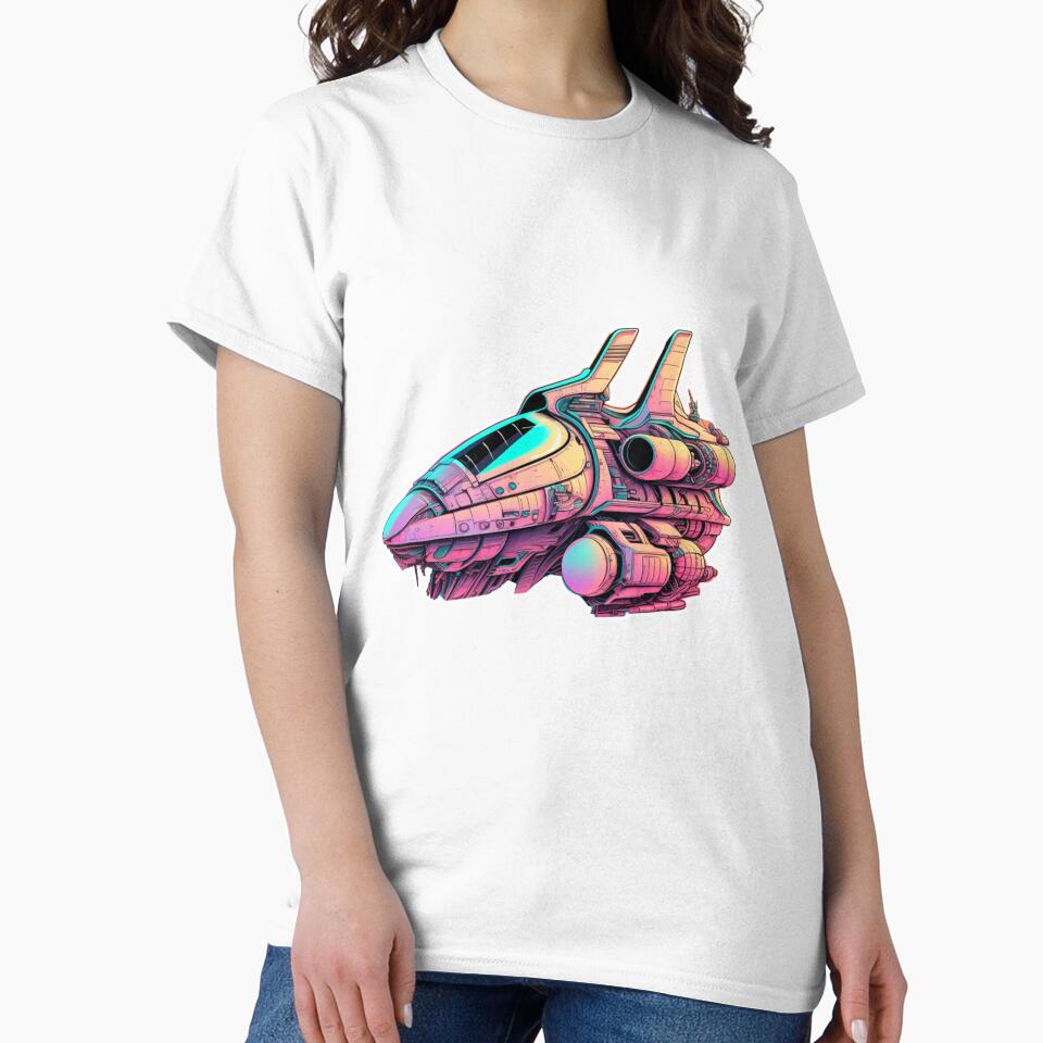 Futuristic Spacecraft Vaporwave Aesthetic Cyberpunk Airship Sticker by mintflavor