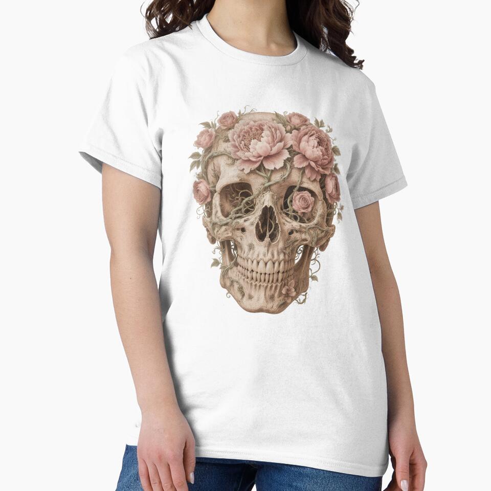 Vintage Floral Skull Anatomy Dark Academia by DreamLeafCo