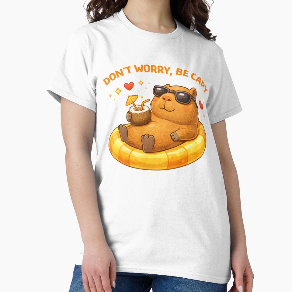 Don’t Worry Be Capy Cute Capybara by Papier Atelier Art
