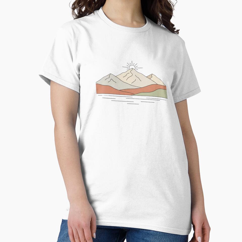 Zen Mountain Minimalist Lines – Calm Nature Aesthetic Design by JustCrafted